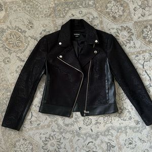 BEBE leather and lace jacket. Size 8